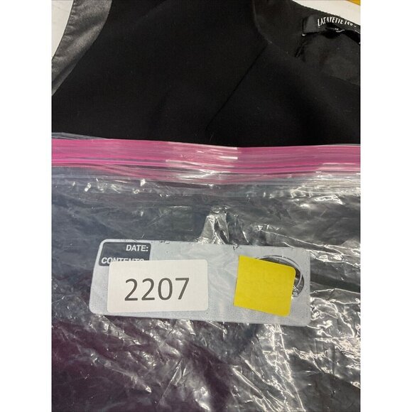 Lafayette 148 New York leather trim Short cap Sleeve Shift Dress Black‎ Size 16 - Picture 12 of 12